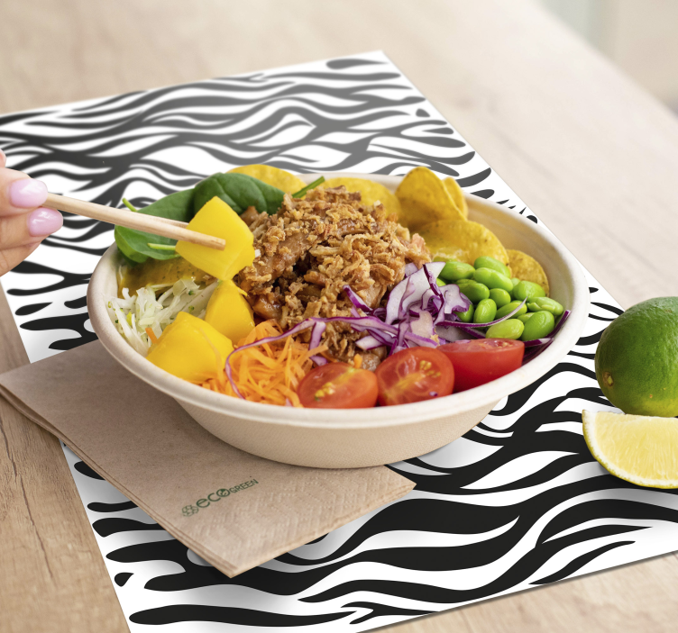 Zebra placemat Gestreepte achtergrond - TenStickers