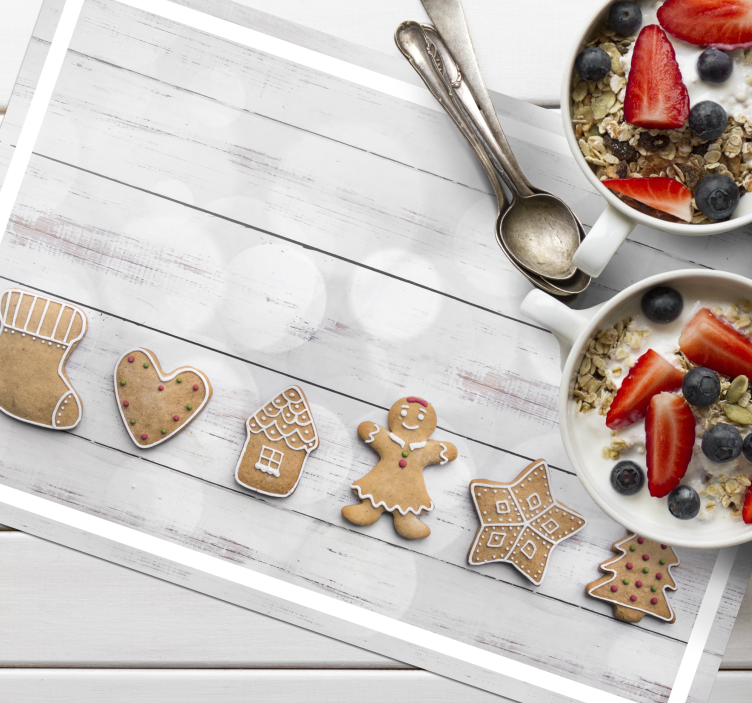 Kerstmis placemat assorti met peperkoekkoekjes - TenStickers