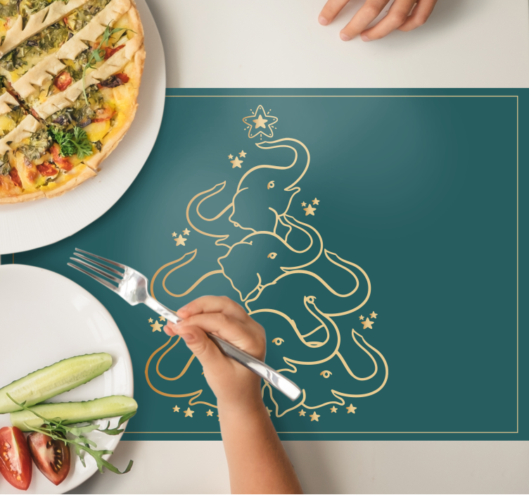 Kerstmis placemat elegante olifantenboom - TenStickers