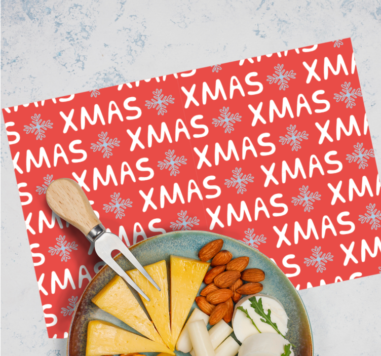 Kerstmis placemat feestelijk rood xmas patroon - TenStickers