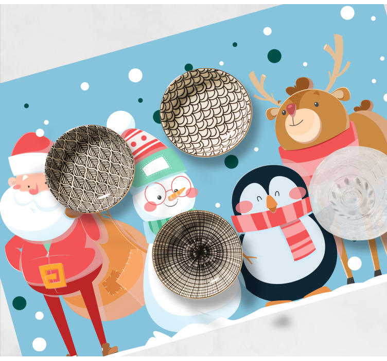 Kerstmis placemat feestelijke kerstman figuren - TenStickers