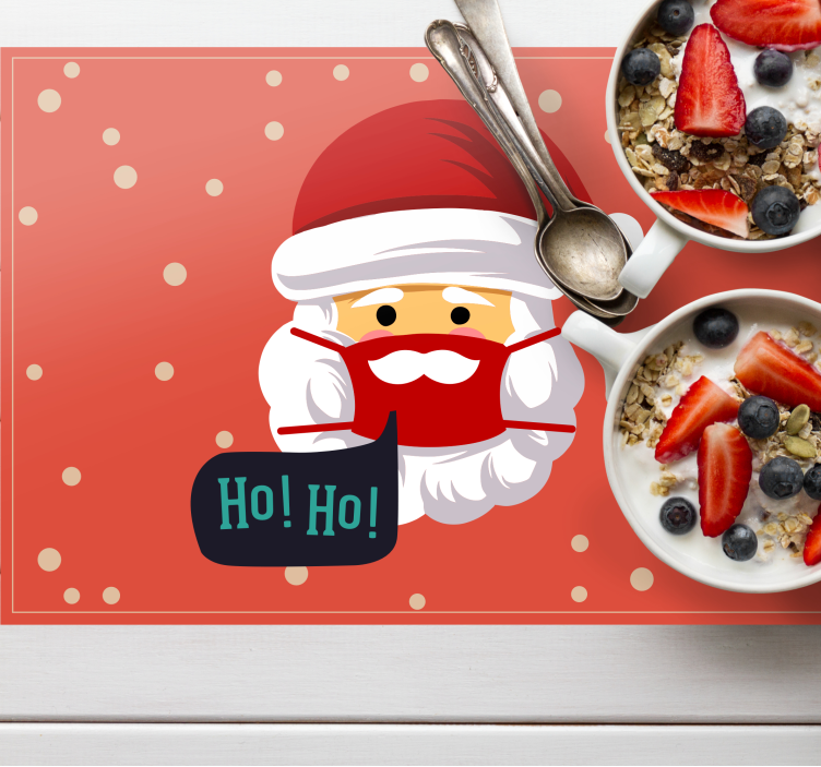 Kerstmis placemat kerstman vreugde - TenStickers