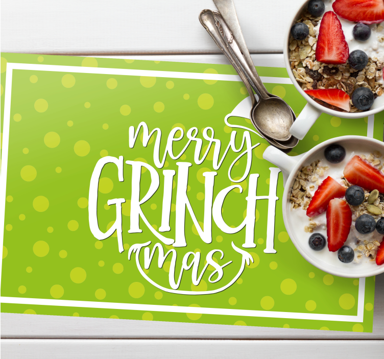 Kerstmis placemat merry grinch mas ontwerp - TenStickers
