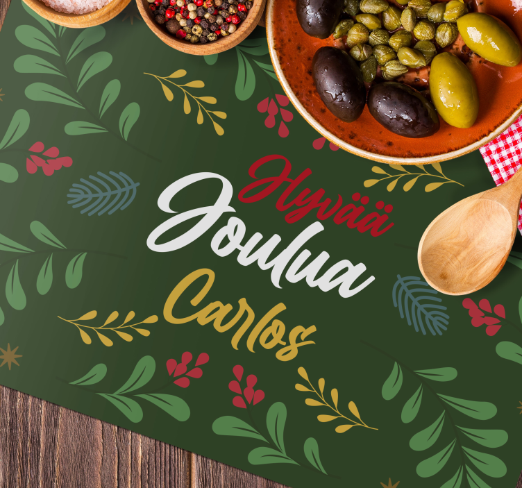 Kerstmis placemat met feestelijk groen patroon - TenStickers