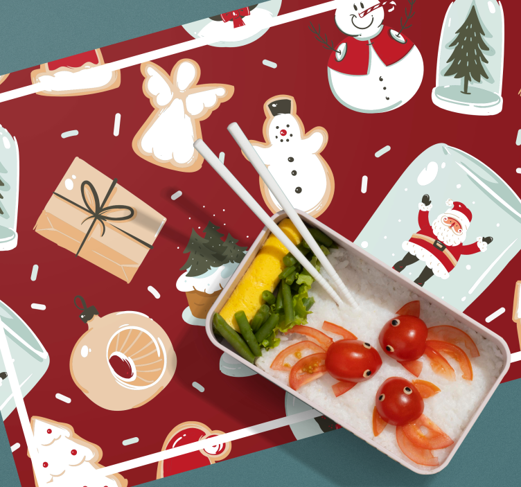 Kerstmis placemat met feestelijke vakantie motieven - TenStickers