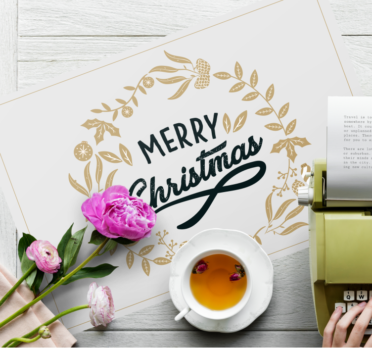 Kerstmis placemat met kerstkrans - TenStickers