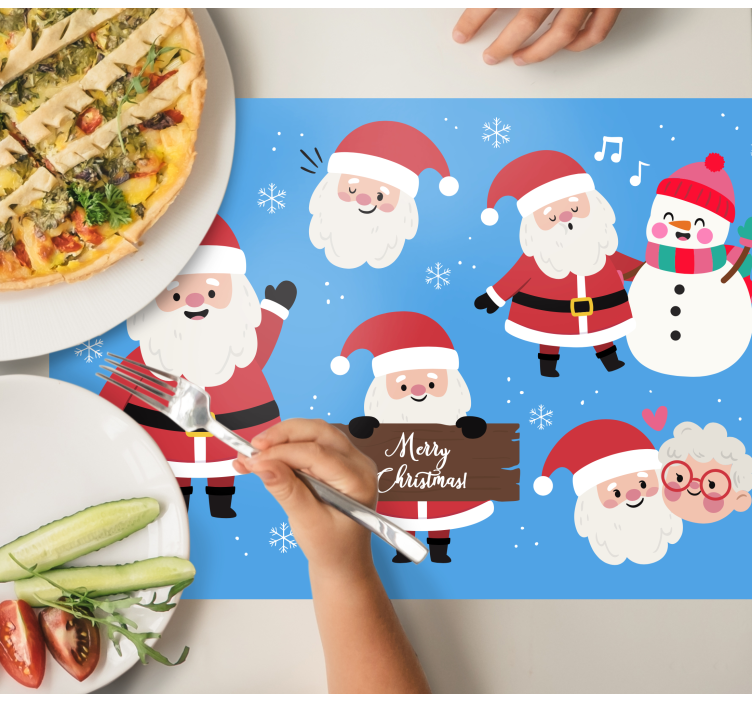 Kerstmis placemat met kerstman figuren - TenStickers