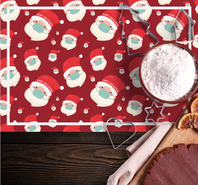 Kerstmis placemat met kerstman patroon - TenStickers