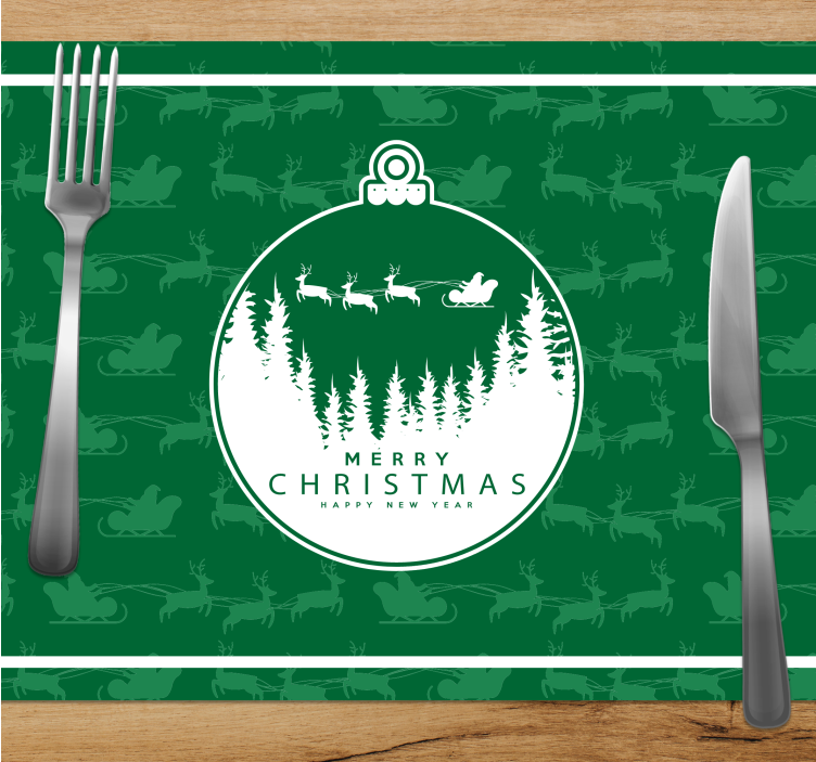 Kerstmis placemat met kerstversiering scène - TenStickers