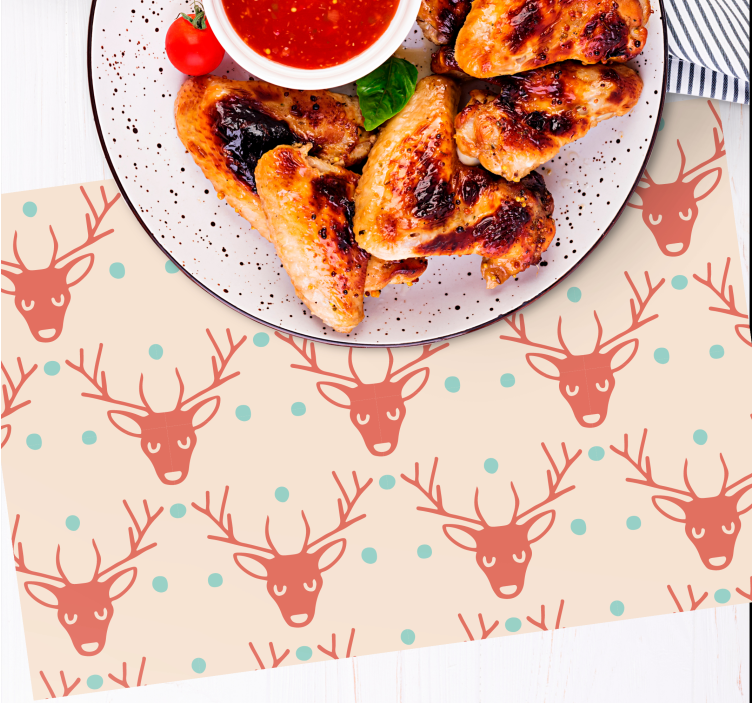 Kerstmis placemat met rendierpatroon - TenStickers