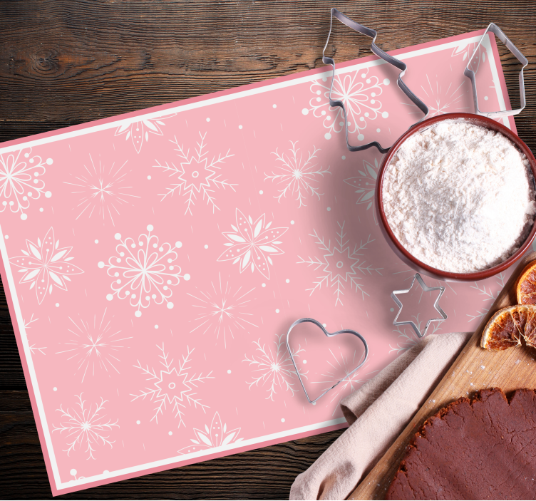 Kerstmis placemat met sneeuwvlok textuur - TenStickers