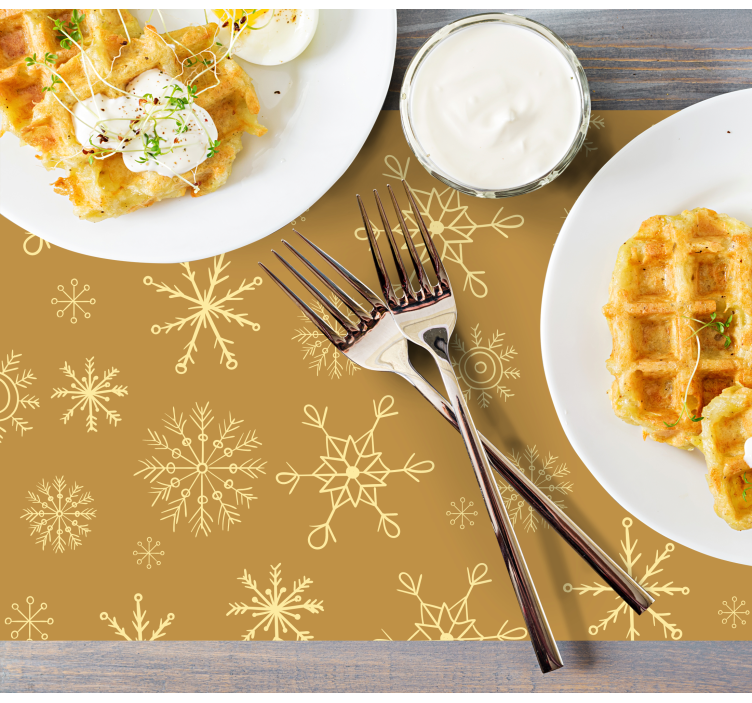 Kerstmis placemat met sneeuwvlokkenpatroon - TenStickers