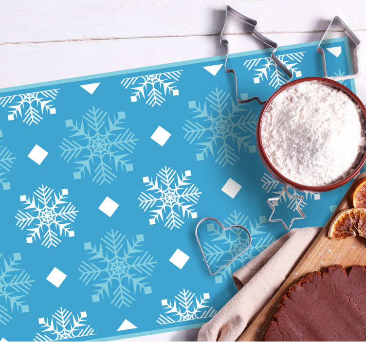 Kerstmis placemat met sneeuwvlokkenpatroon achtergrond - TenStickers