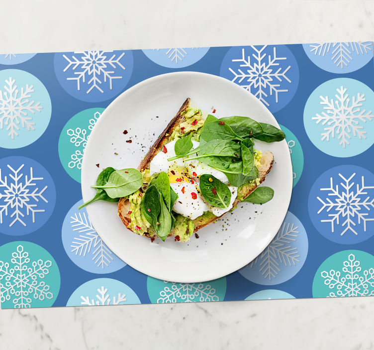 Kerstmis placemat met sneeuwvlokpatroon cirkel - TenStickers