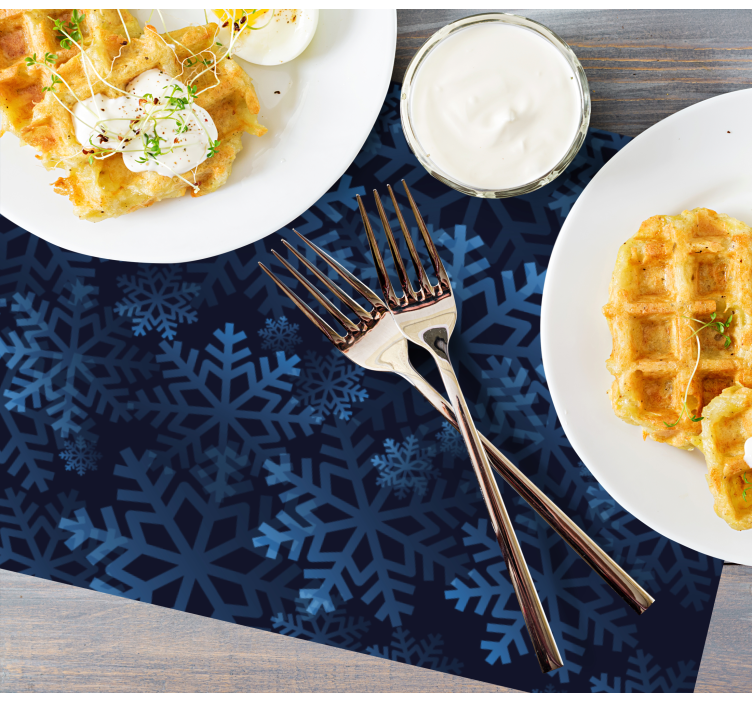 Kerstmis placemat met sneeuwvlokpatroon overlay - TenStickers