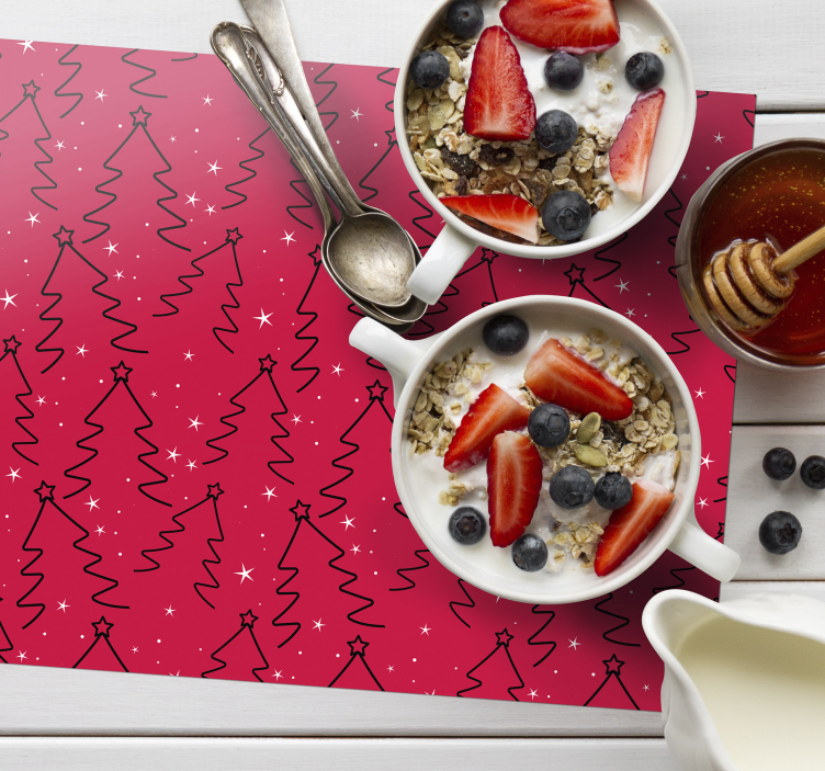 Kerstmis placemat met stijlvol kerstboom motief - TenStickers