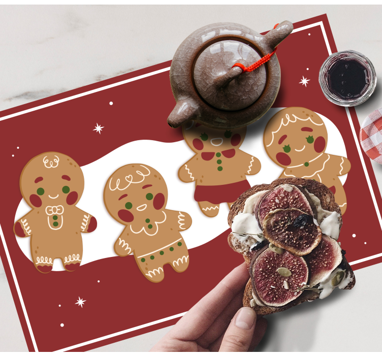 Kerstmis placemat peperkoekfiguren - TenStickers