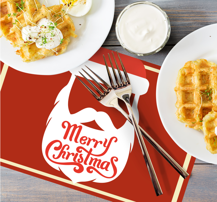 Kerstmis placemat santa baard grafiek - TenStickers