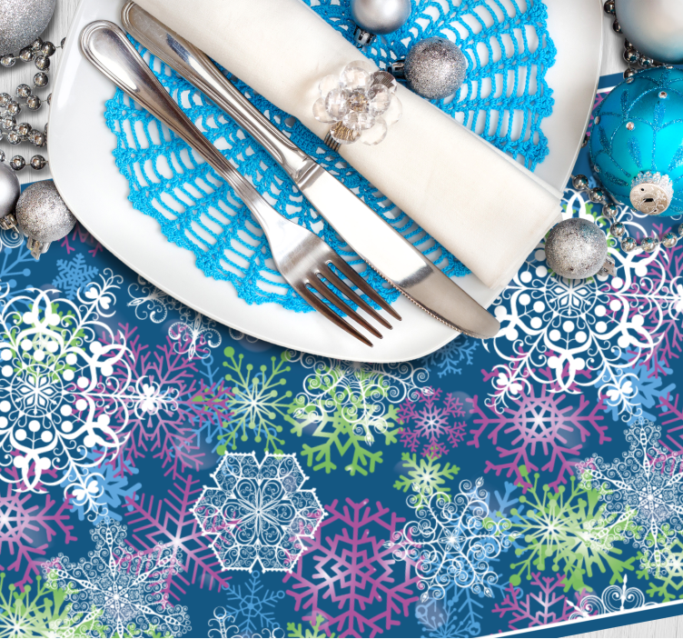 Kerstmis placemat sneeuwvlokpatroon winter - TenStickers