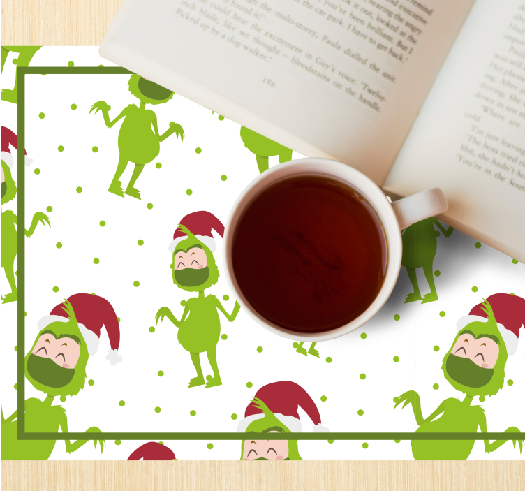 Kerstmis placemat vrolijke grinch figuren - TenStickers