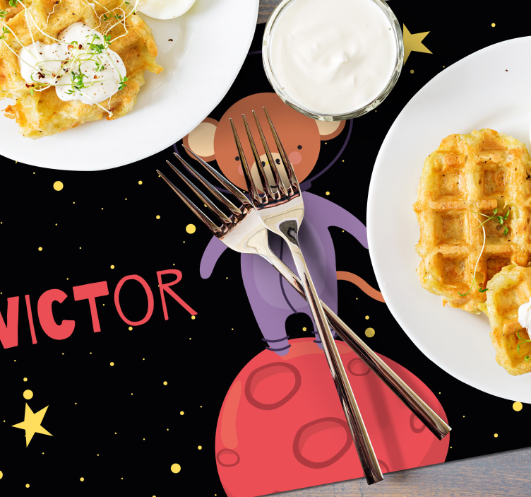 Kinder placemat aap astronaut avontuur - TenStickers