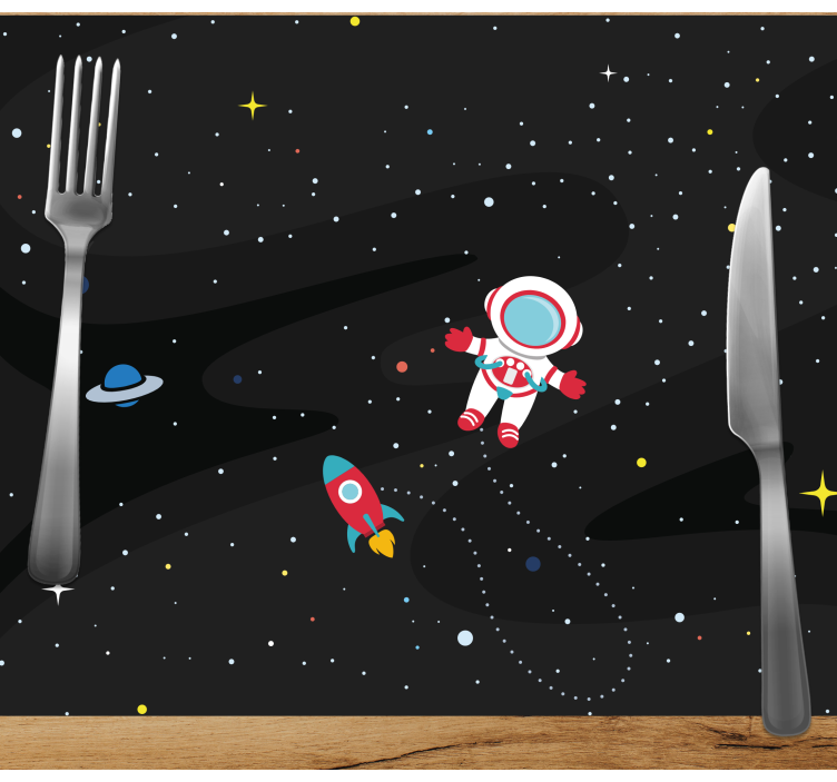 Kinder placemat astronaut en raket - TenStickers