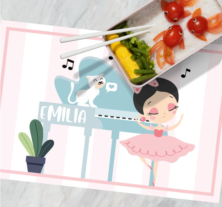Kinder placemat balletdanser figuur - TenStickers