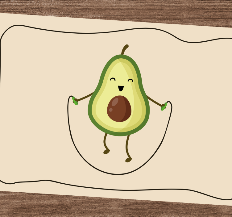Kinder placemat blije avocado sprongetje - TenStickers