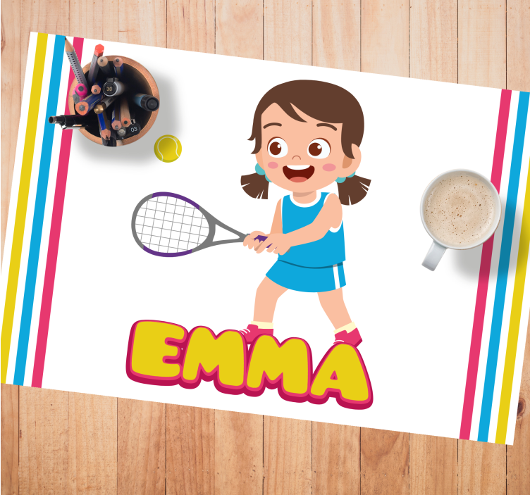 Kinder placemat blije tennisser - TenStickers