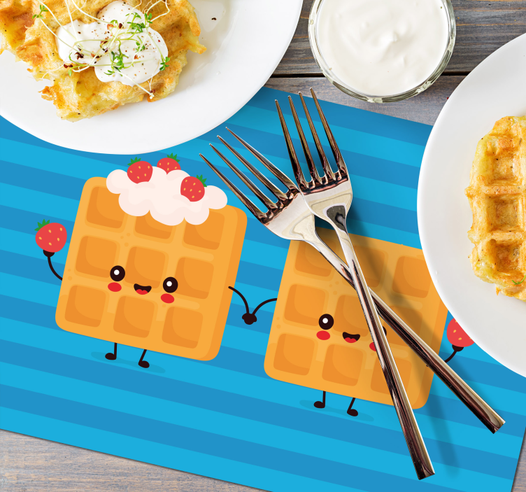 Kinder placemat blije wafel vrienden - TenStickers