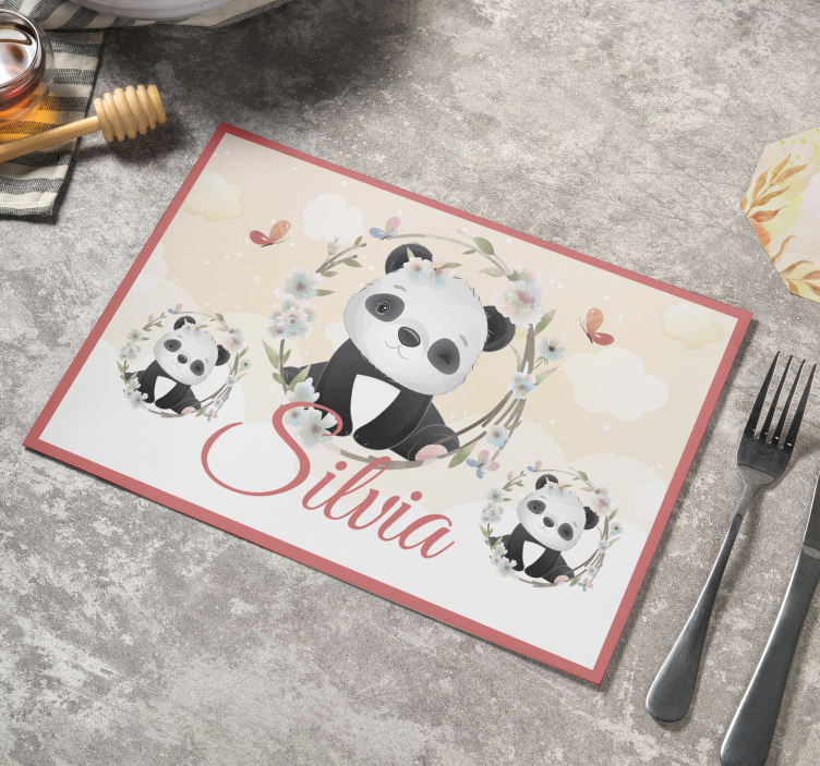 Kinder placemat charmante panda set - TenStickers