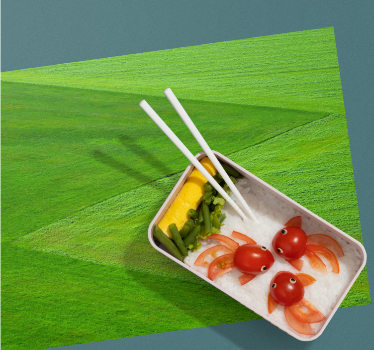 Kinder placemat creatieve rijst schikking - TenStickers