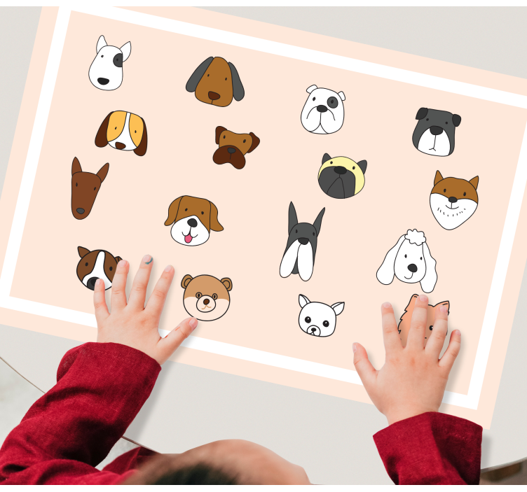 Kinder placemat dierengezichten collectie - TenStickers