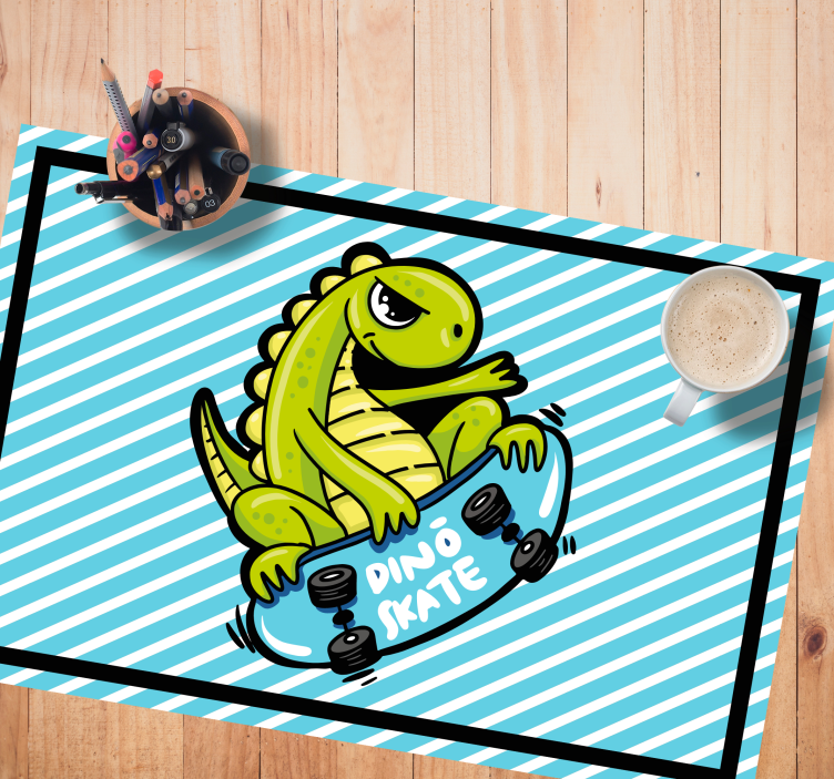 Kinder placemat dino skateboard avontuur - TenStickers