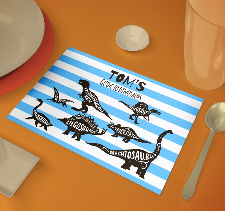 Placemat met naam Dinosaurussen met namen - TenStickers