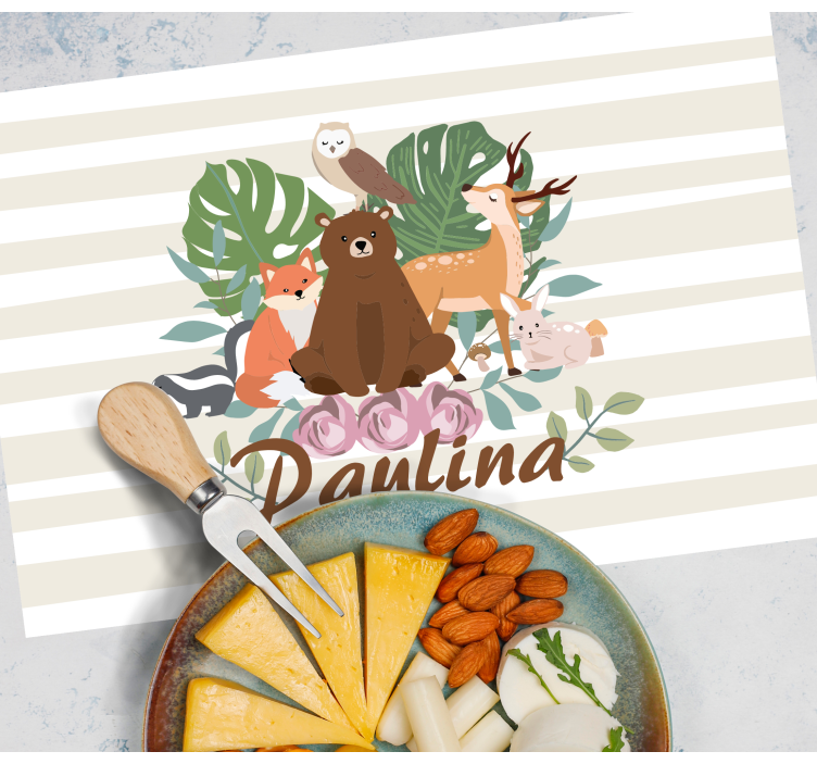Kinder placemat dromerige dierenbijeenkomst - TenStickers