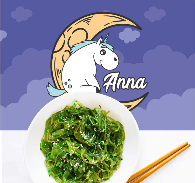 Kinder placemat eenhoorn maan nacht - TenStickers