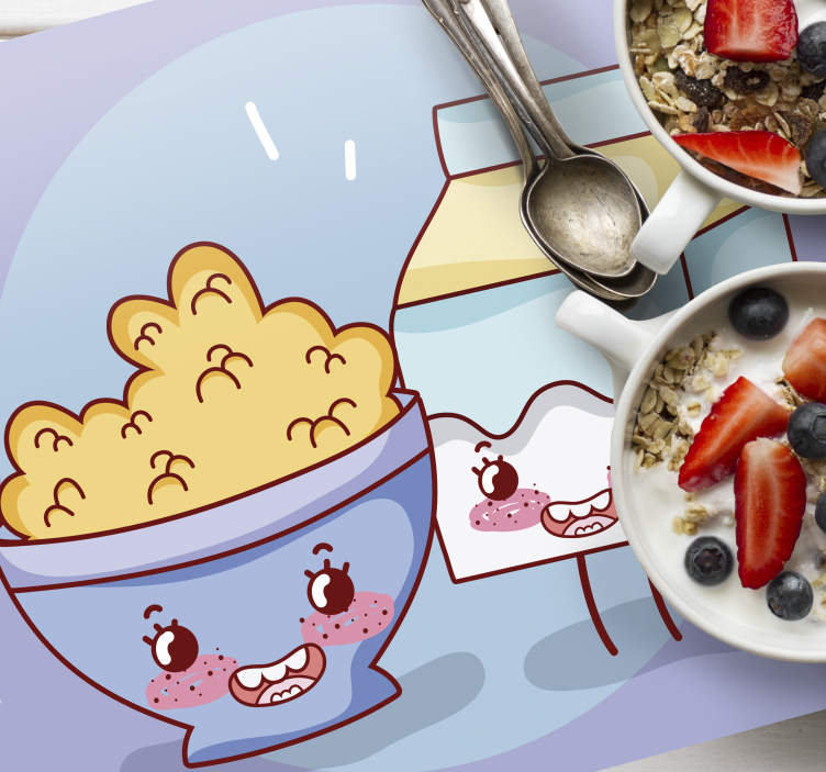 Kinder placemat gelukkige snack companions - TenStickers