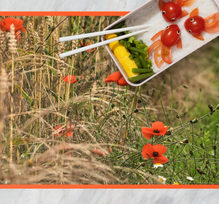 Kinder placemat grappige voedselopstelling - TenStickers