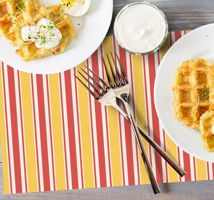 Kinder placemat kleurrijk gestreept patroon - TenStickers