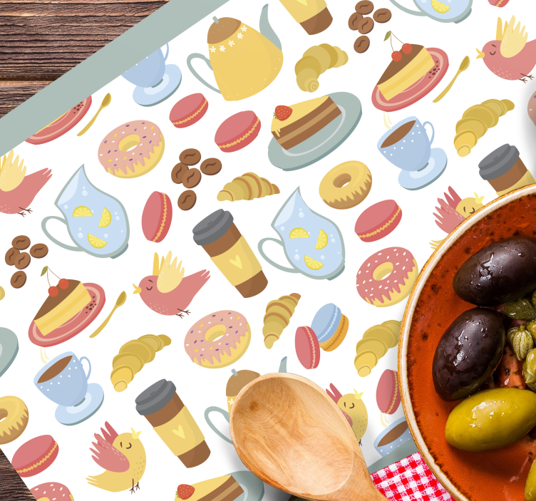 Kinder placemat kleurrijke dessertpatronen - TenStickers