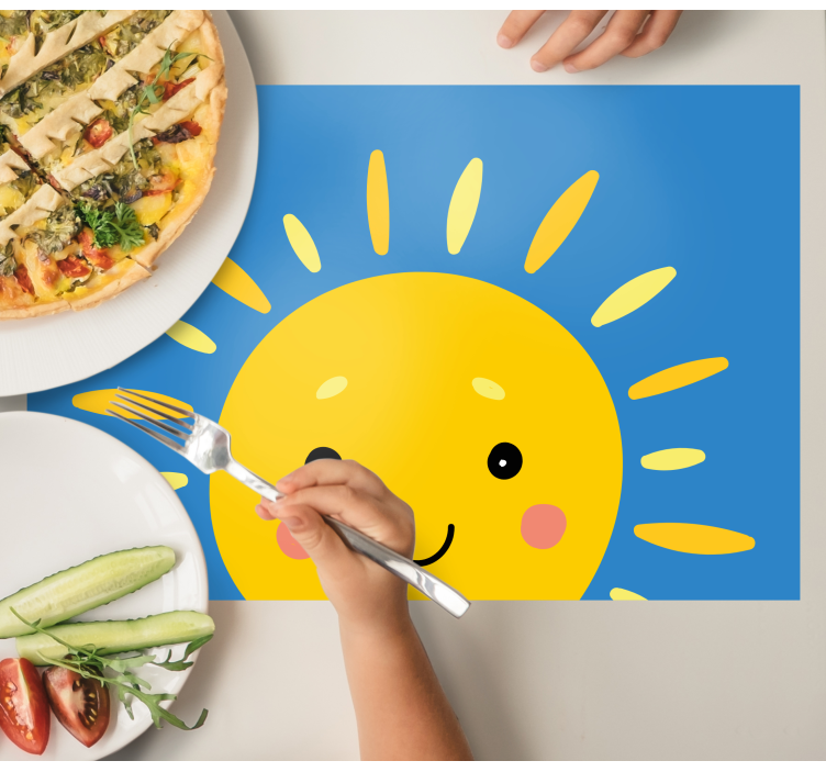 Kinder placemat lachende zonnegezicht - TenStickers