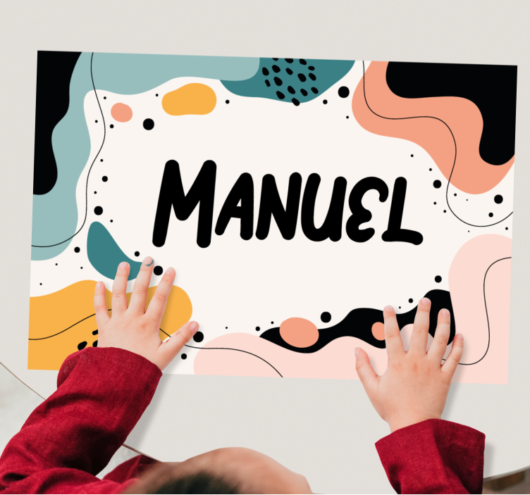 Kinder placemat levendige abstracte vormen - TenStickers