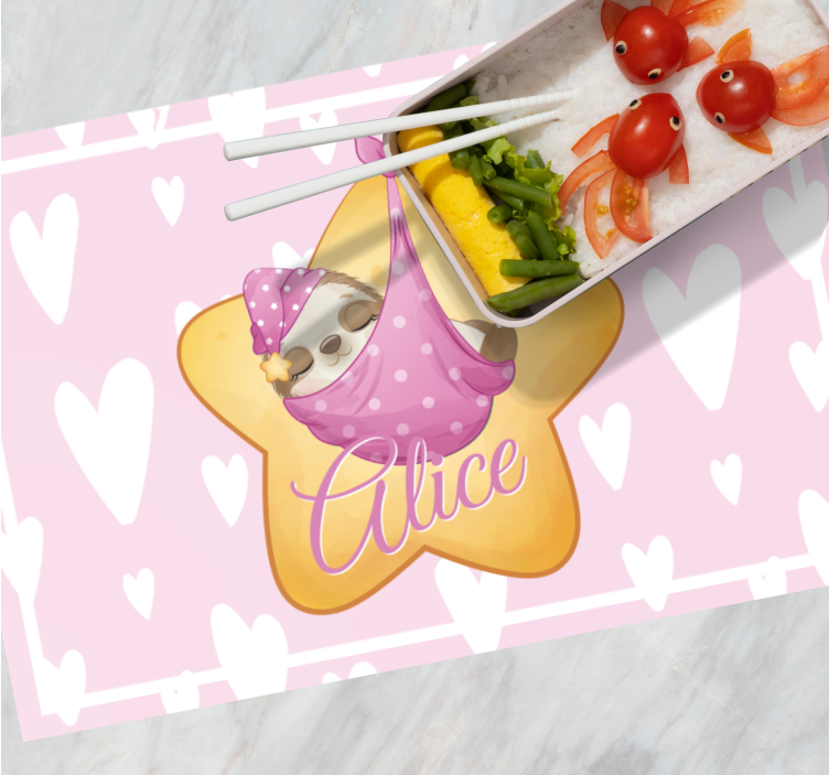 Kinder placemat luiaard in ster - TenStickers