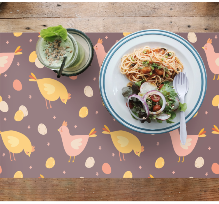 Kinder placemat met betoverend vogelpatroon - TenStickers