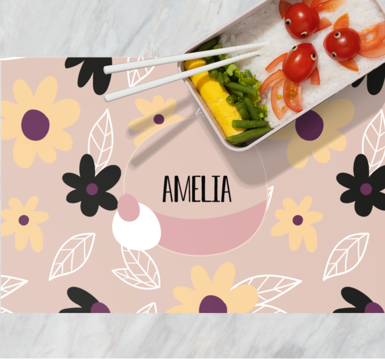 Kinder placemat met gepersonaliseerde botanische print - TenStickers