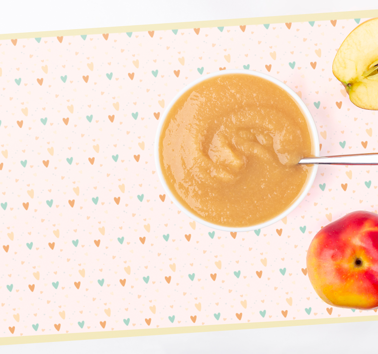 Kinder placemat met hartjespatroon achtergrond - TenStickers