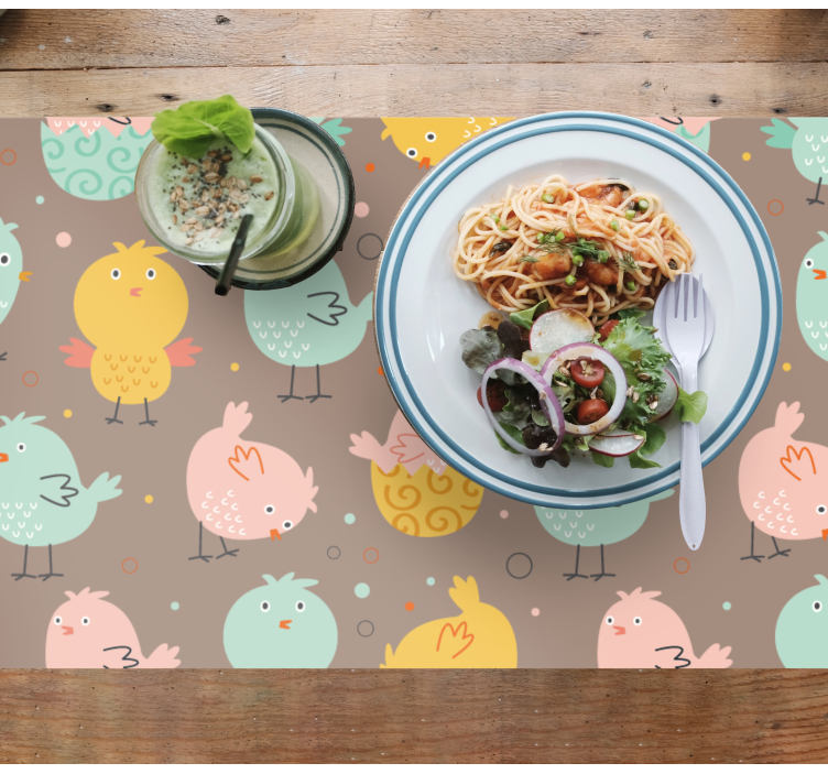 Kinder placemat met levendige vogelmotieven - TenStickers