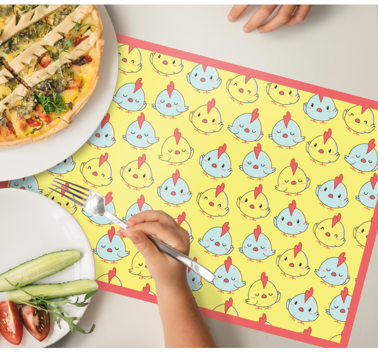 Kinder placemat met schattig kuikenpatroon - TenStickers