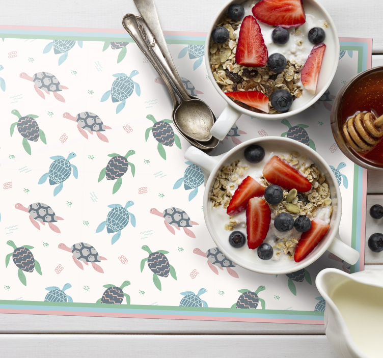 Kinder placemat met schildpad thema - TenStickers